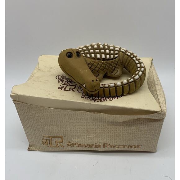 Vintage ARTESANIA RINCONADA CROCODILE #49 RETIRED SIGNED Original Box - Picture 7 of 7